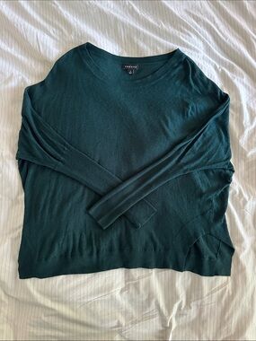 Trouve - Dark Teal Lightweight Crewneck Angora Blend Sweater - M